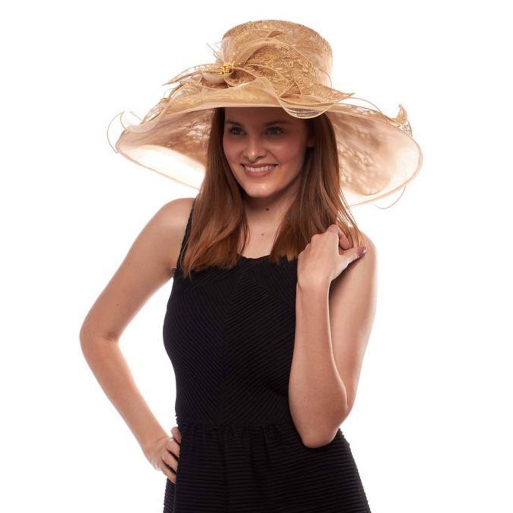 Westbury Court Floral Lace Organza Derby Hat